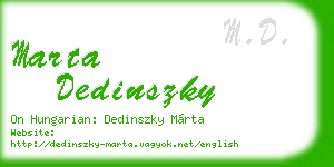 marta dedinszky business card